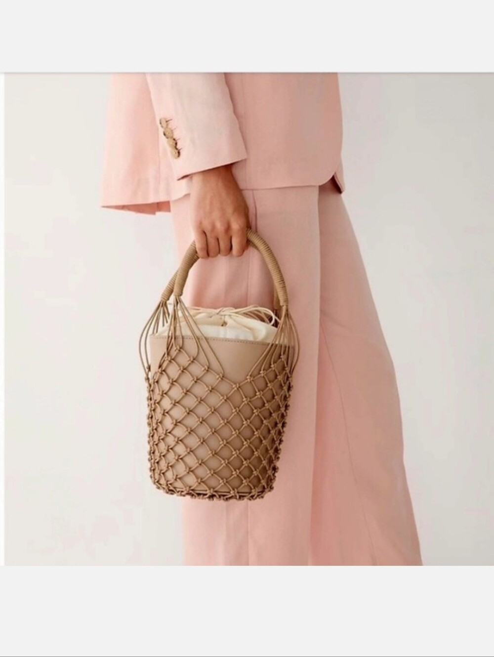 J. Crew Sedona Leather Bucket Handbag in Taupe